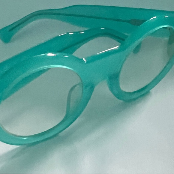 Blue Round Retro Pop Art Space Age Mod Eyeglass Frames - Picture 2 of 13